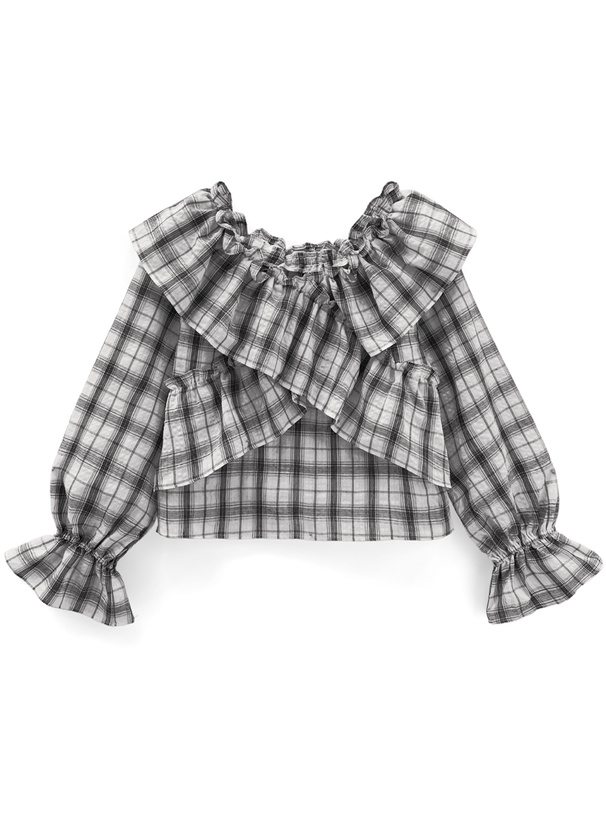 2Wayチェック柄フリルブラウス[on317] | レディースファッション通販の