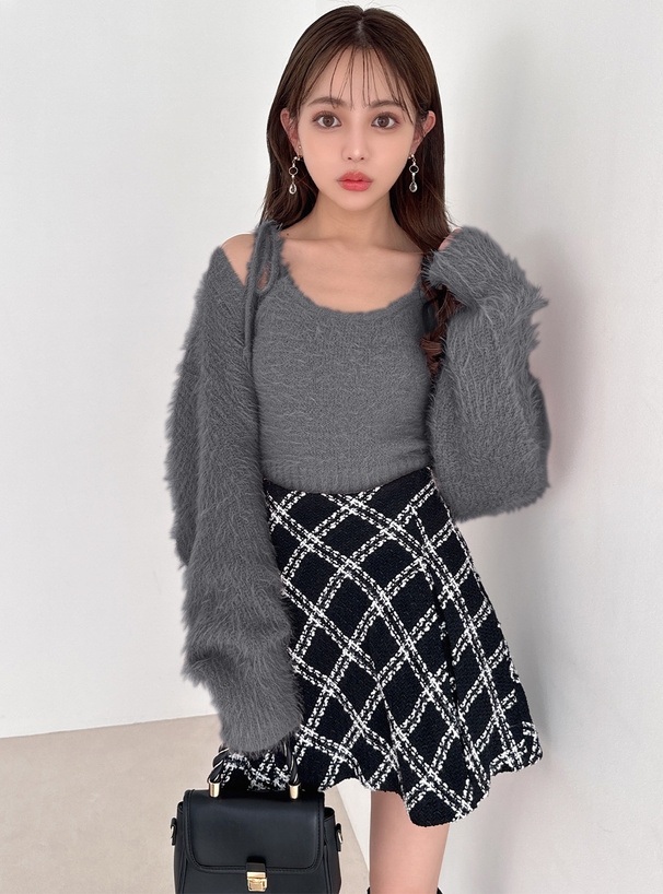 ボレロXリボンキャミソールフェザーニットアンサンブル[mb1522