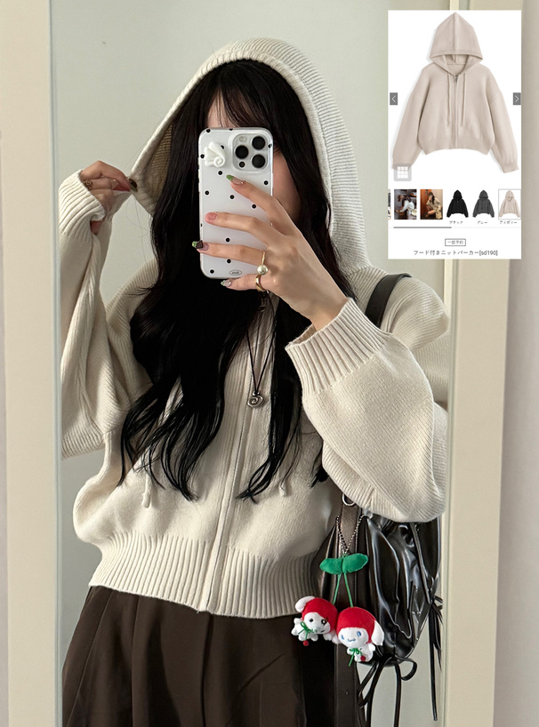 フード付きニットパーカー[sd190] | レディースファッション通販の