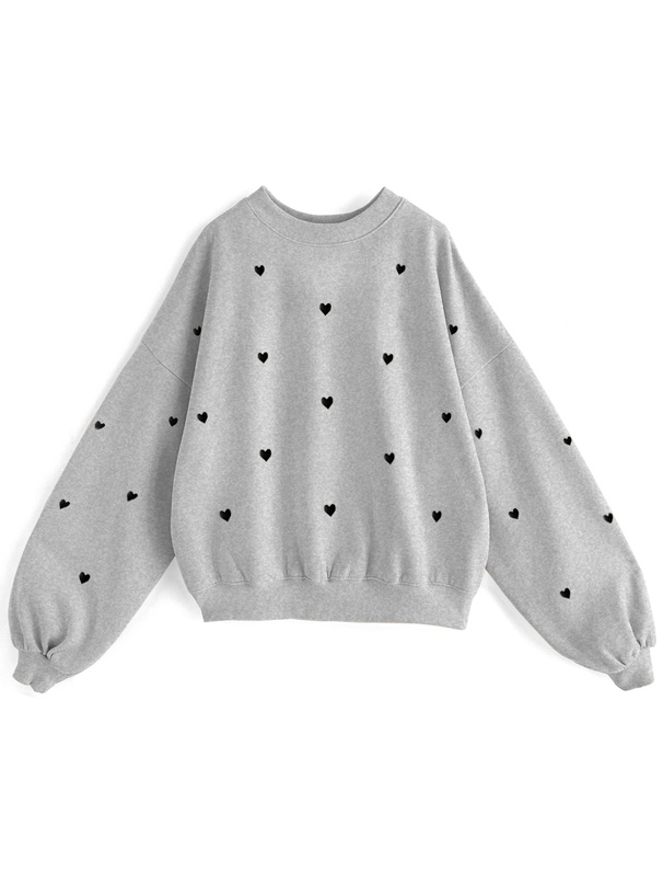 ハート刺繍裏起毛スウェット[pm323a] | レディースファッション通販の