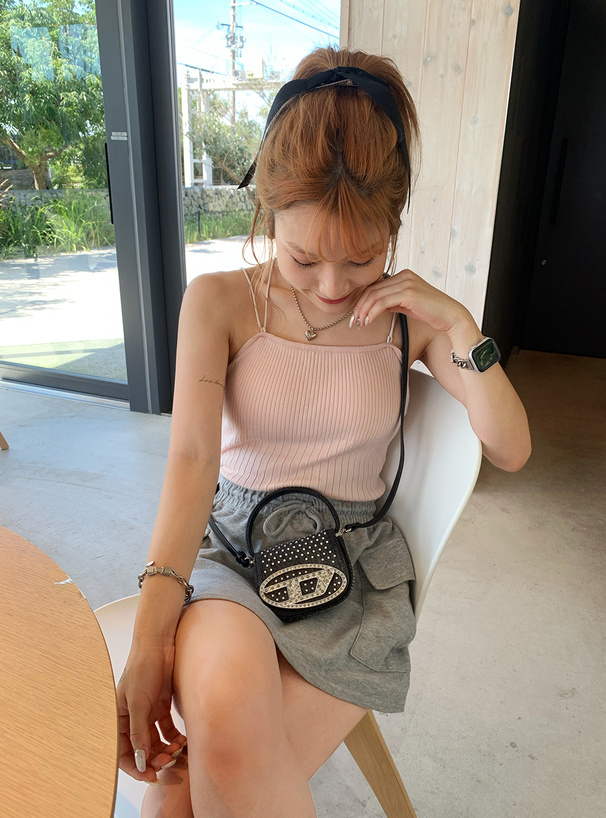 パット付きクロスストラップニットキャミソール[rut922] | レディース