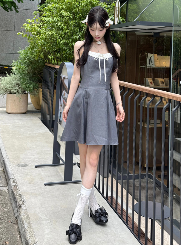 ギャザー切り替えフレアキャミミニワンピース[tu1787] | レディース