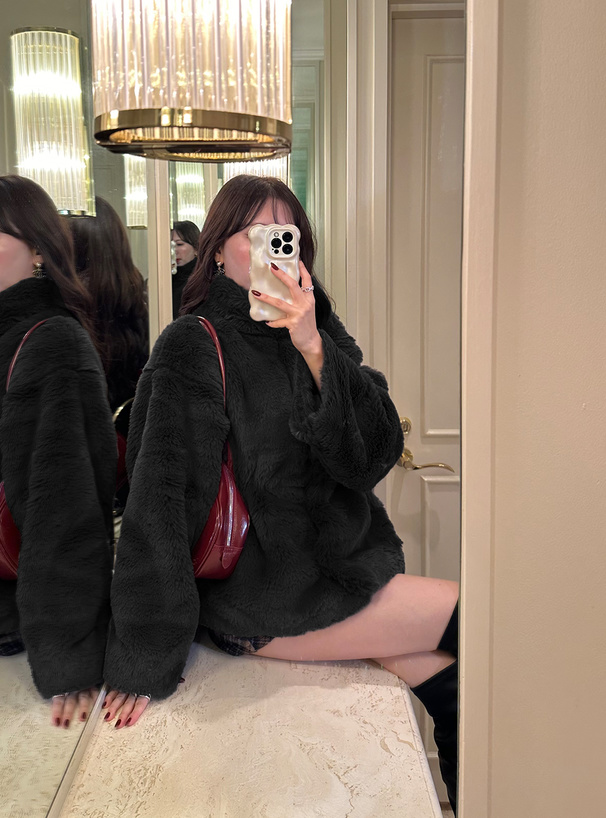 三上悠亜 襟2Wayドロストウエストファーコート[ze838] | レディース