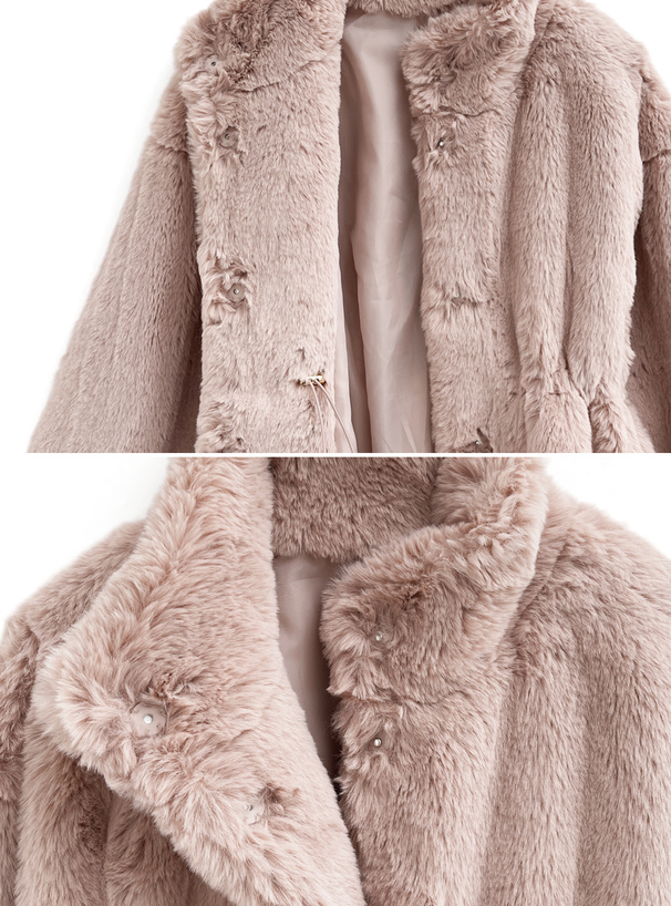 三上悠亜 襟2Wayドロストウエストファーコート[ze838] | レディース