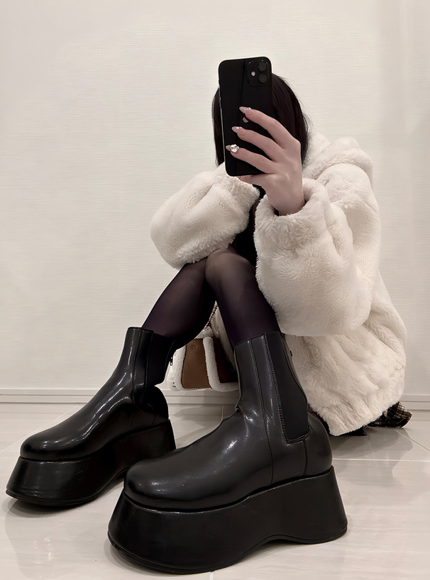 厚底サイドゴアレザーブーツ[zr999] | レディースファッション通販の