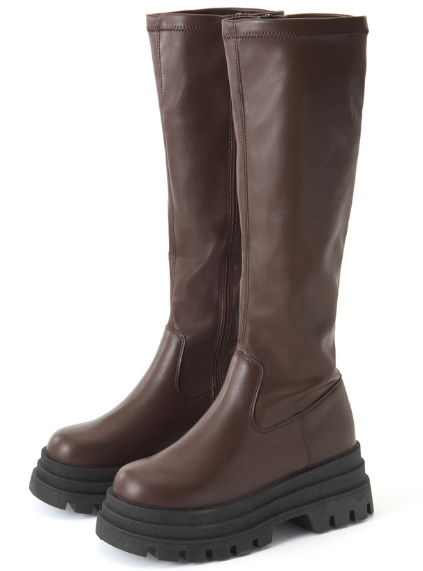 レザー厚底ロングブーツ[zr1138] | レディースファッション通販の