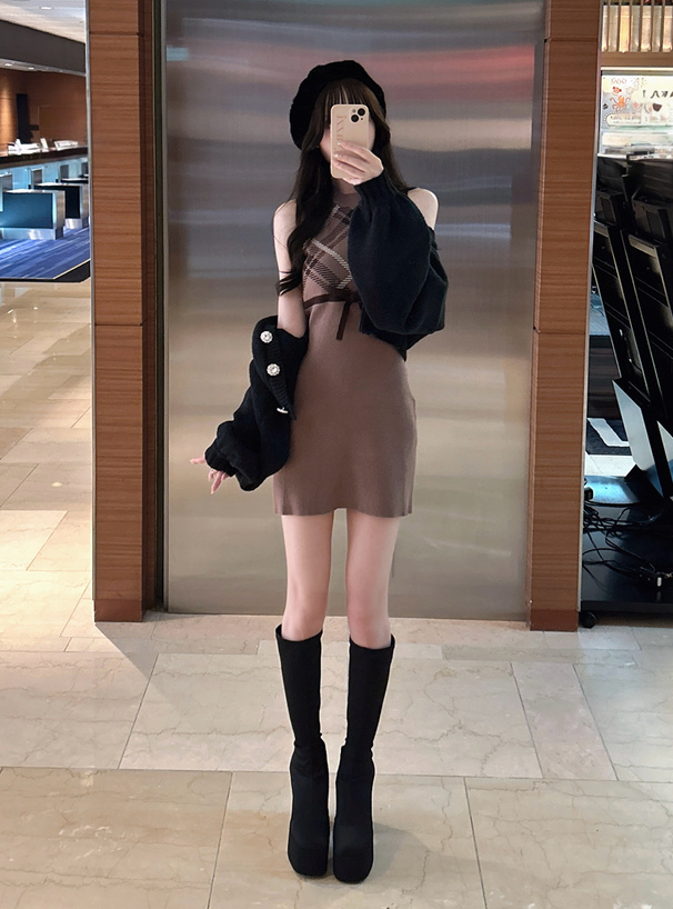 ウルトラストレッチチャンキーヒールロングブーツ[zr1238