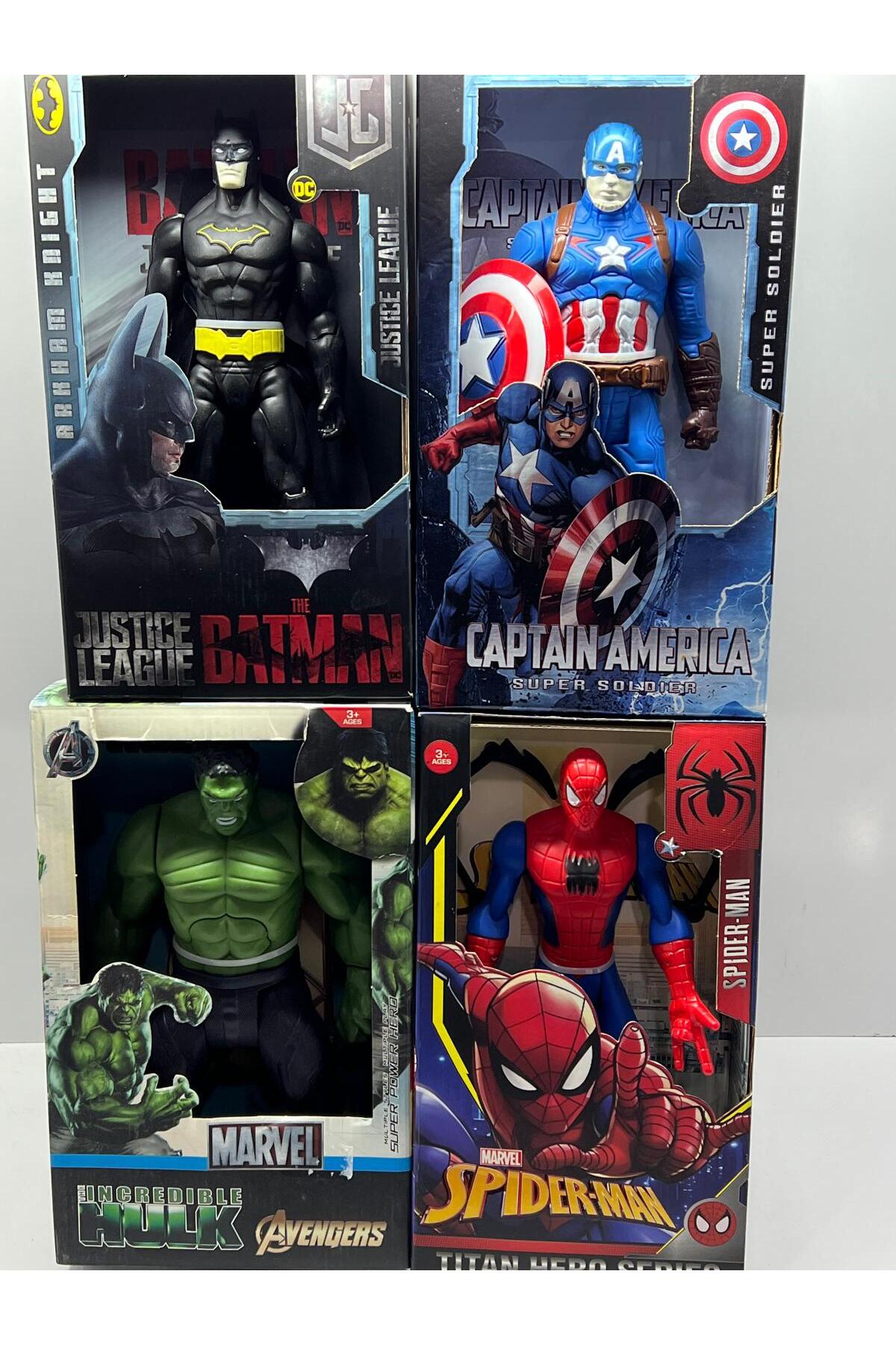 KİNKU Süper 4'lü kaptan amerika batman hulk spiderman süper