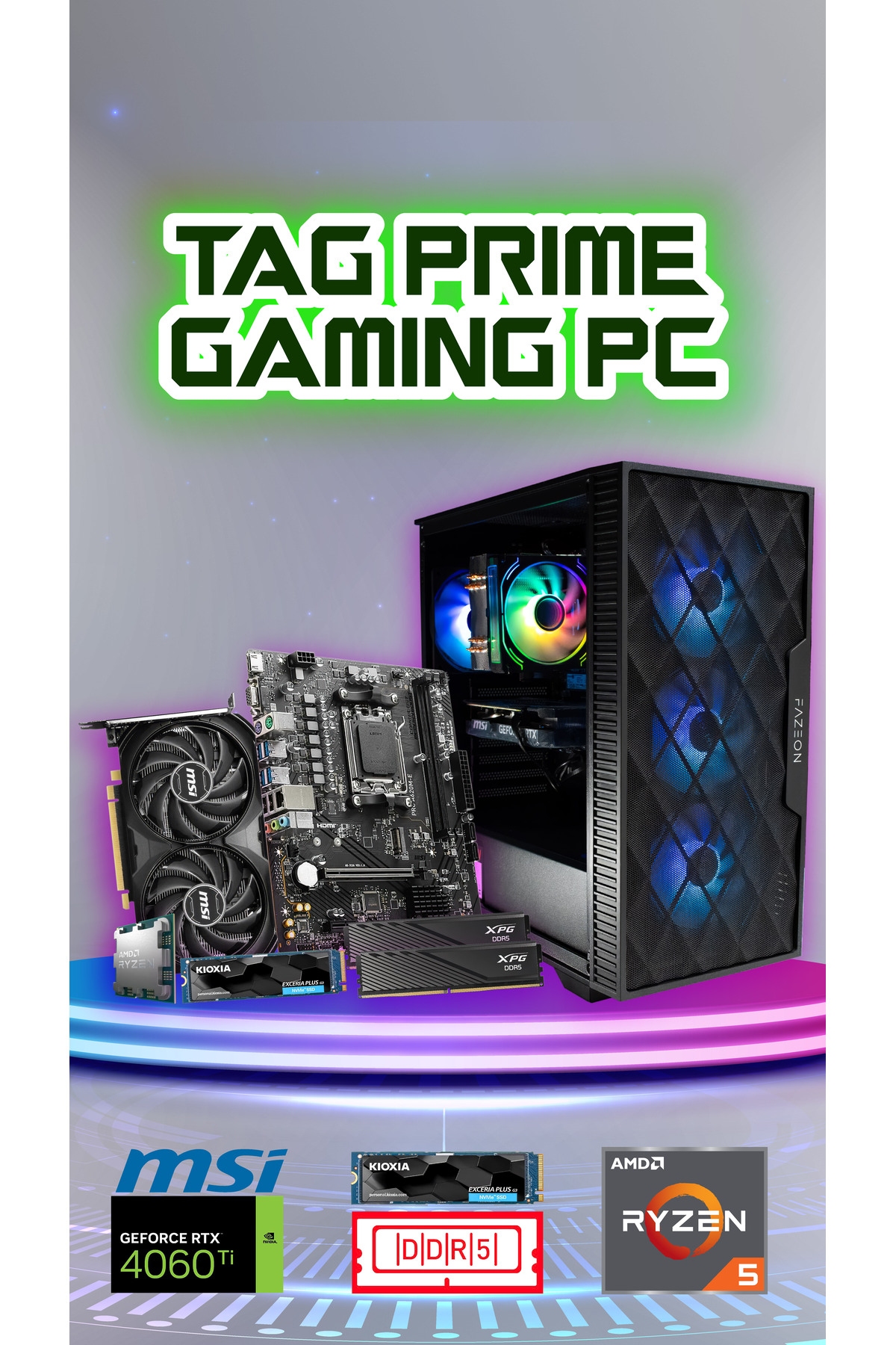 GAMING Tag Prime Bilgisayar Ryzen 5 7500f 32gb Ddr5 1tb M.2 Ssd