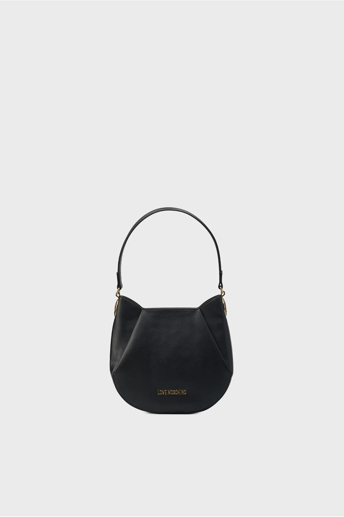 Love Moschino Kadın Metal Logo Fermuar Kapama Deri Kısa Kulp Siyah