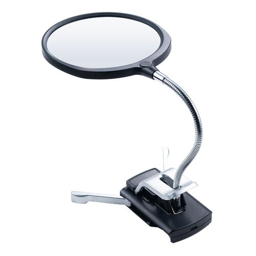 スタンドルーペ（拡大鏡・13cmレンズ・フレキシブルアーム・LEDライト