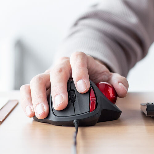 トラックボールマウス（有線・NOVA・静音・5ボタン・34mmボール