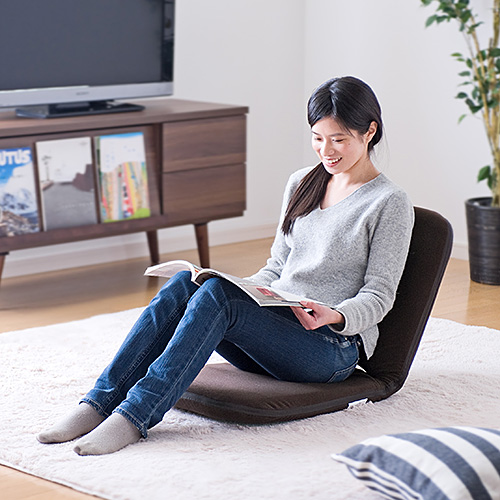 折りたたみ座椅子（こたつ座椅子・マイクロファイバー素材・14段階