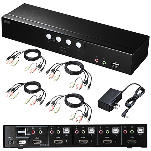 パソコン自動切替器(HDMIディスプレイ対応・4:1) SW-KVM4HHC