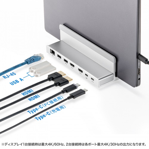 ドッキングステーション（Type-C接続・2画面出力・HDMI2ポート搭載