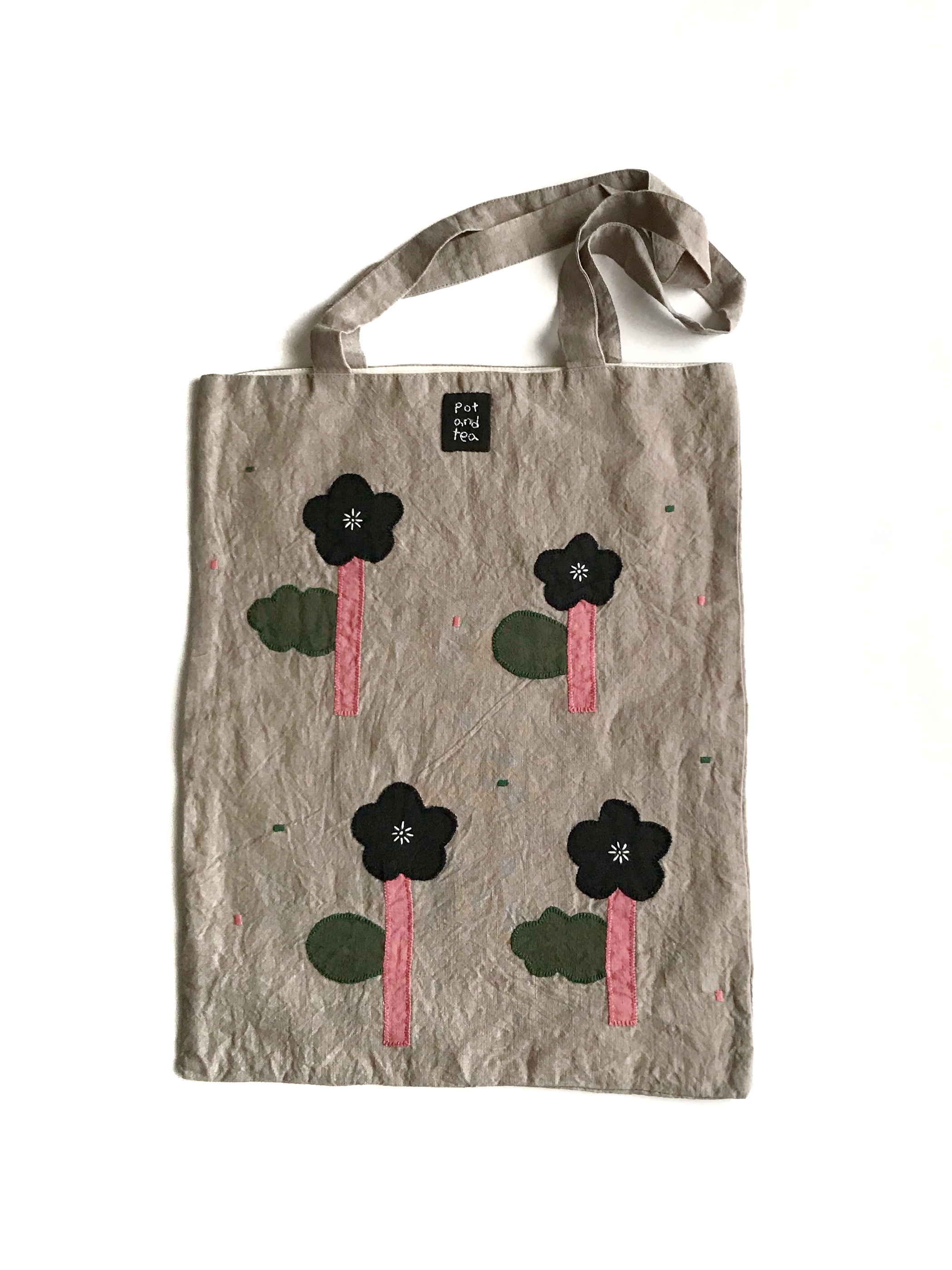 pot and tea | カラフル花パッチワークバッグ