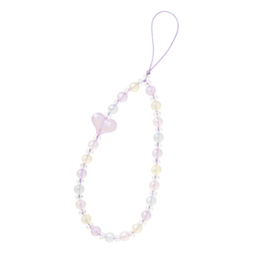 ソルレダ（sorureda!） ビーズストラップ ハート・ライトパープル