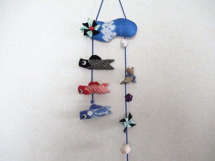 ☆こいのぼりと遊ぶ稚児たちの吊るし飾り☆端午の節句☆ちりめん細工