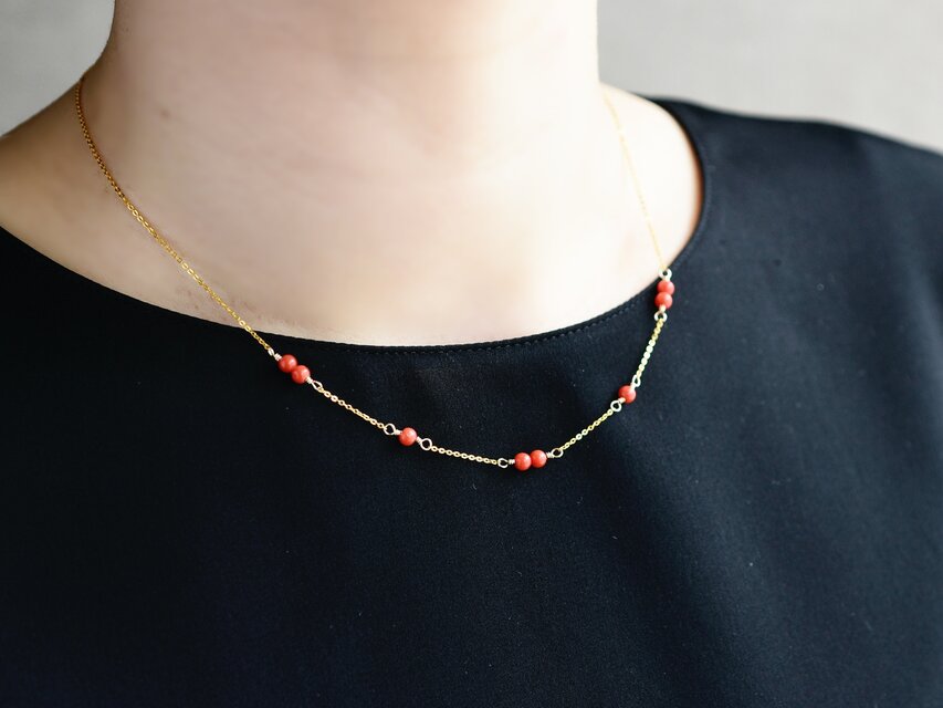 K14gf ネックレス】特別な天然色の本赤珊瑚 Ⅱ | iichi 日々の暮らしを