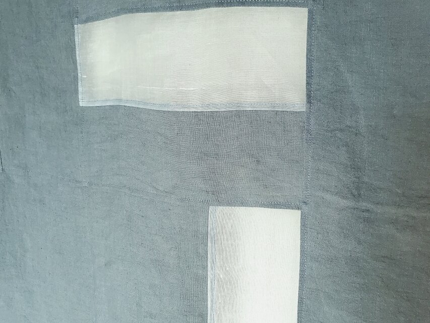 リネンとシルクのポジャギ ブルーグレー 《受注制作》 | iichi 日々の