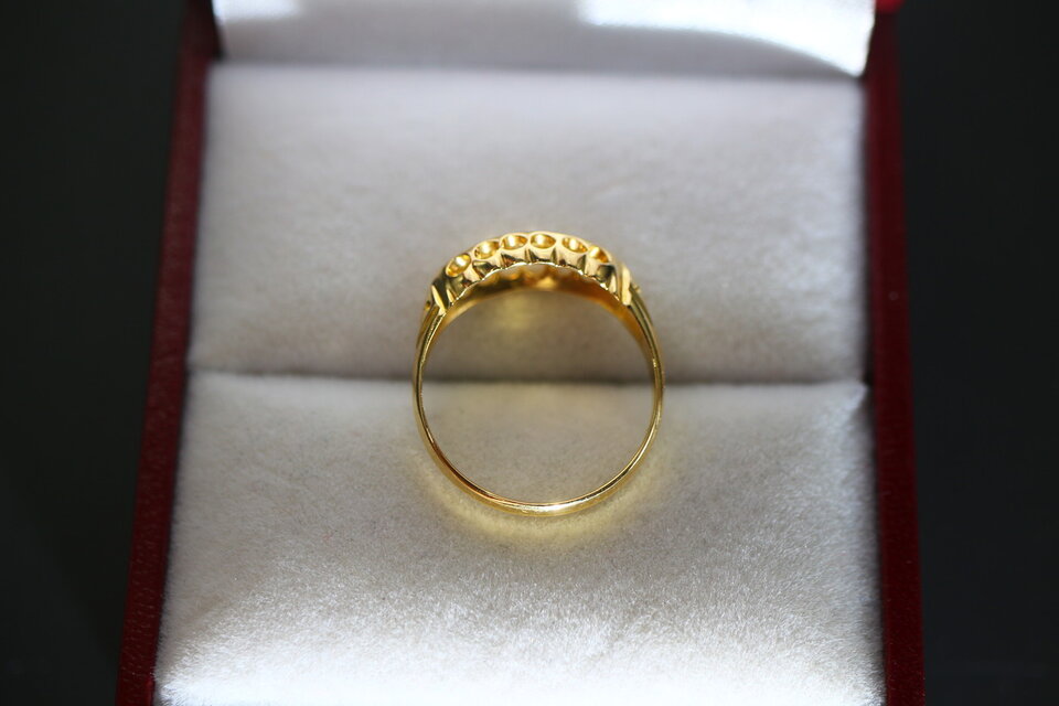 アンティーク 1916年 英国 イギリス 18金 天然ダイヤモンド ゴールド