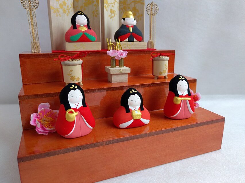 お雛様】冨久桃 親王飾り と 三人官女・雛道具（雛壇別売り） | iichi