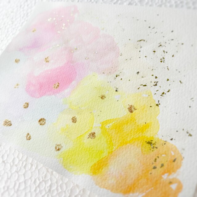 purification」 抽象画 ラメ 水玉 カラフル 水彩画 絵画 | iichi 日々