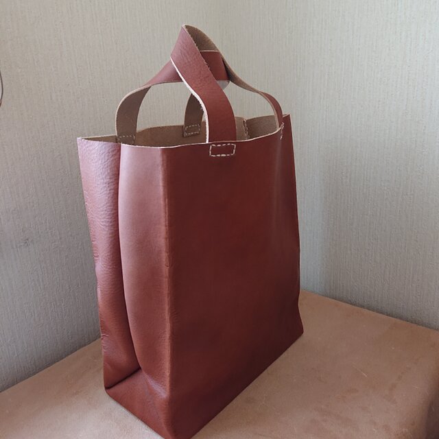 本革手縫い 紙袋風バック | iichi 日々の暮らしを心地よくする