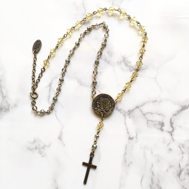 ロザリオ風ネックレス【LEMON×CLEAR】 | iichi 日々の暮らしを心地よく