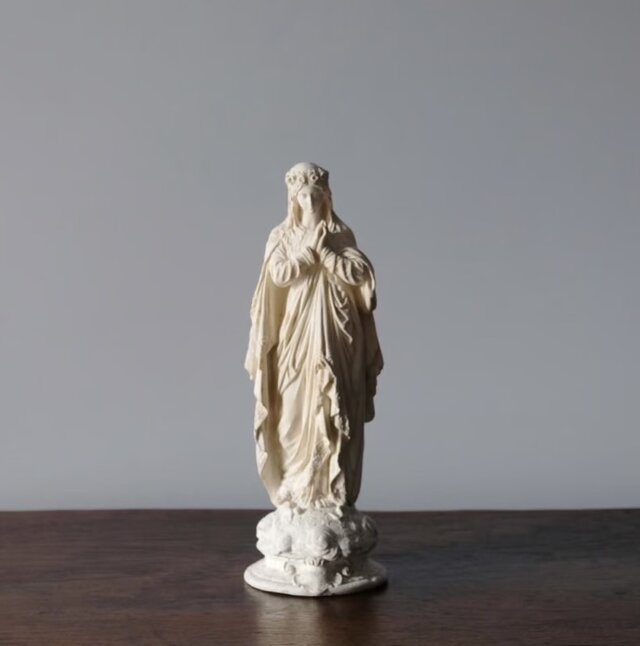 石膏 聖母マリア像 h31cm フランス アンティーク 0501536 | iichi 日々