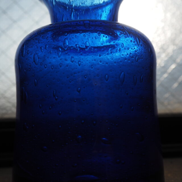 北欧＊エリックホグランのフラワーベース／青色／花瓶／ガラス／BODA