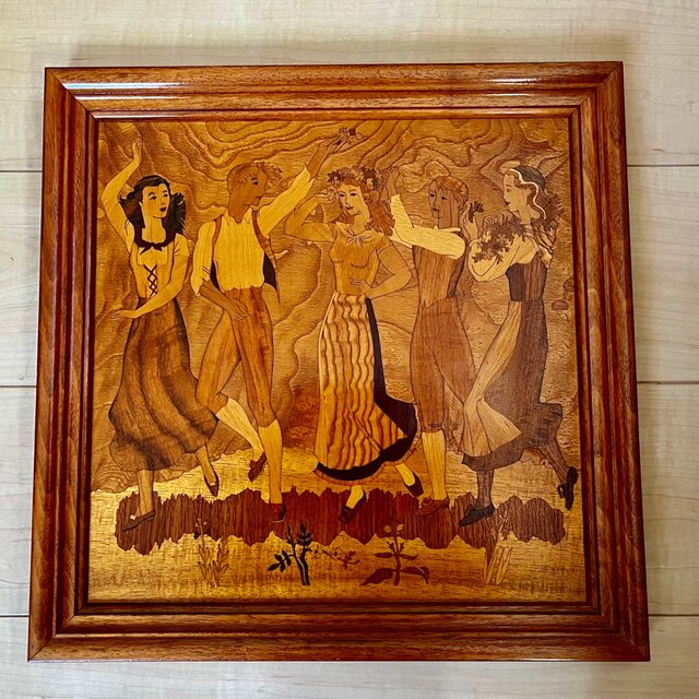 アンティーク木製象嵌額絵 | iichi 日々の暮らしを心地よくする