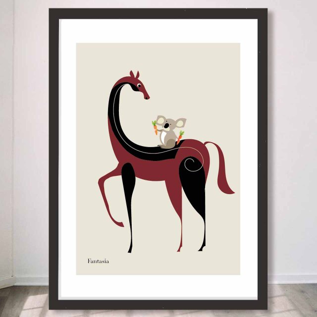 Fantasia 馬 コアラ 送料無料 イラスト A4〜A0 ポスター アート