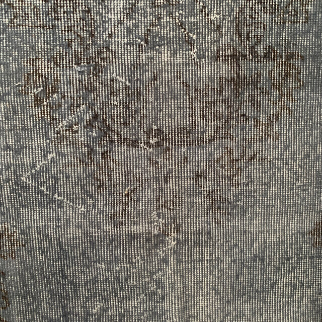 トルコヴィンテージラグ 207×104 グレー ブラック チョコ オーバーダイ