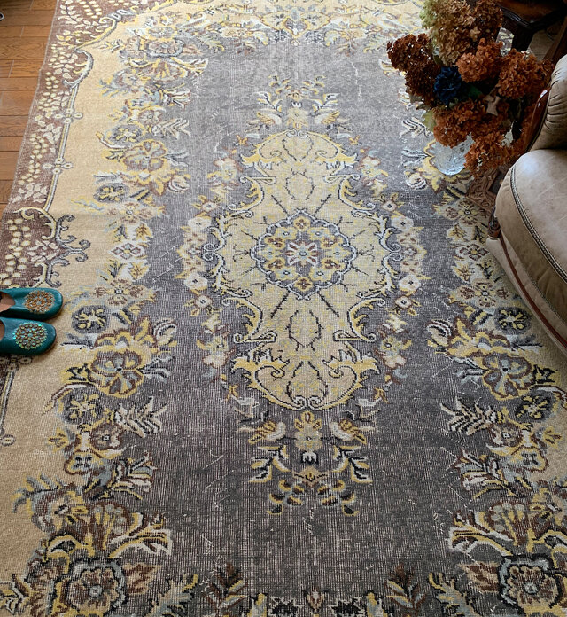 超大判 特大 トルコヴィンテージラグ 278×180スモーキーグレー