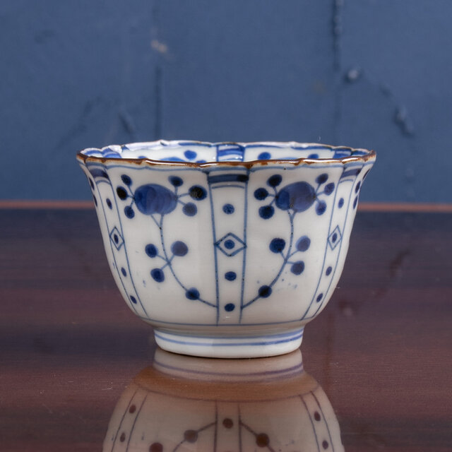 古伊万里 染付 芙蓉手草花文 小鉢 江戸後期 E2096 | iichi 日々の