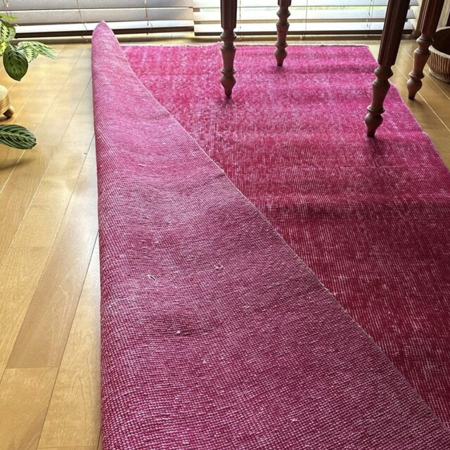 レア106×205ビビッドピンクオーバーダイ ワンカラー トルコ