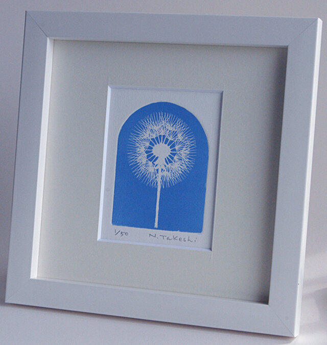 たんぽぽ・2021（青色）/ 銅版画 (額あり） | iichi 日々の暮らしを