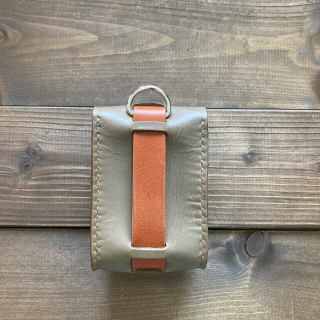 ミニポーチ（耐水モデル・ベルトタイプ/グレー×キャメル） | iichi