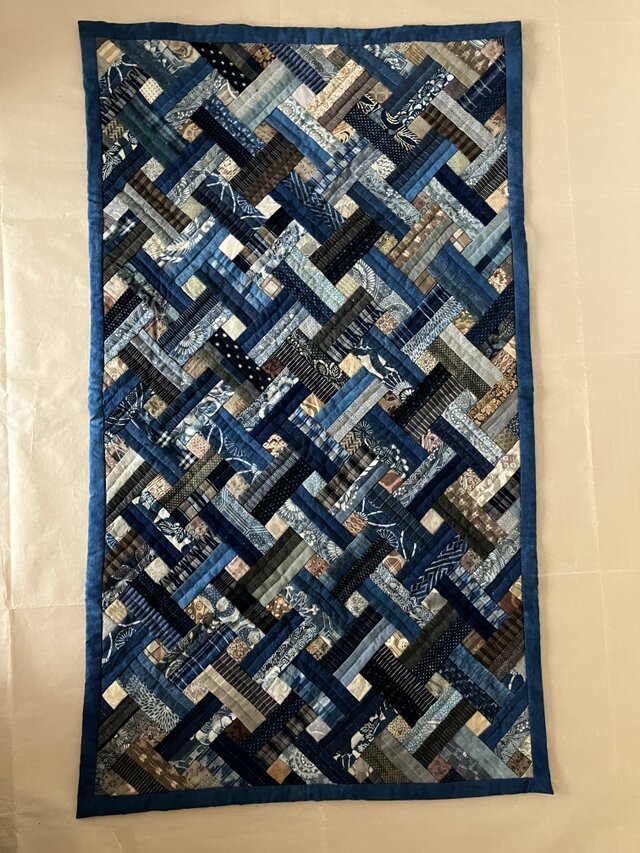 幾何学 - 古布パッチワーク のれん タペストリー | iichi 日々の暮らし