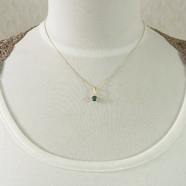 K18 5mm ロンドンブルートパーズ ネックレス トップ チャーム | iichi