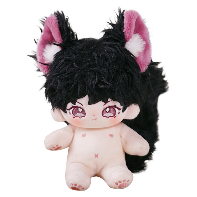 狼葡酒 20cm 着せ替えぬいぐるみ 無属性 獣耳付け男の子 黒髪着せ替え
