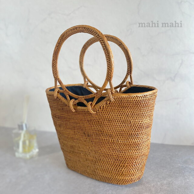 やわらかいフォルム☆ちょっとお出掛けかごバッグ♪ハンドバッグ