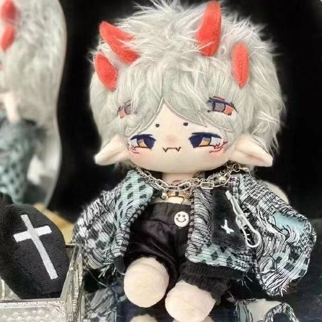 見目 無属性 ぬいぐるみ 20cm 着せ替えぬいぐるみ 白髪四つ目男の子