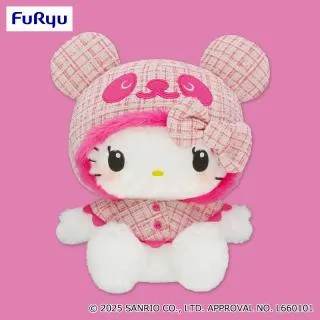 パンダ ハローキティ 胸きゅんツイード超BIGぬいぐるみ オンライン