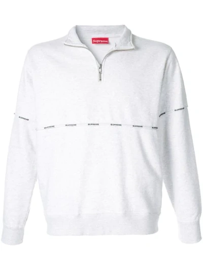 Shop supreme logo piping half zip Free Shipping Supreme Logo