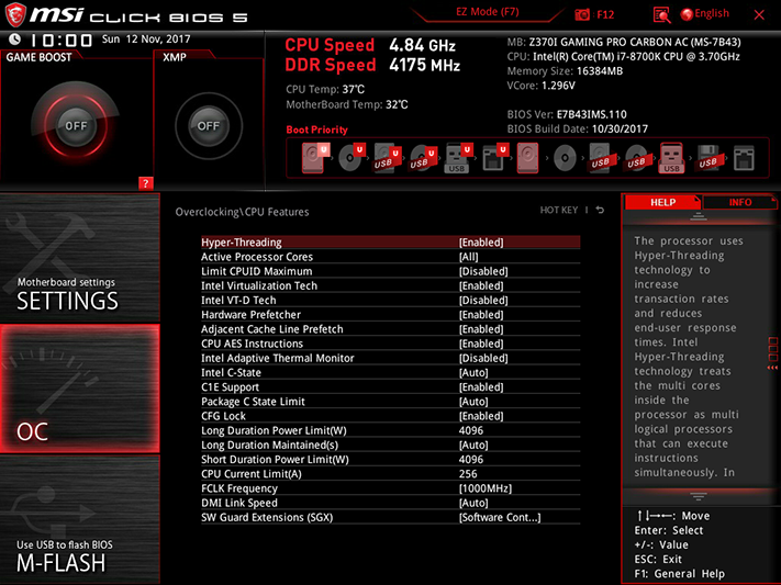 MSI Z370I Gaming Pro Carbon AC Software & Firmware