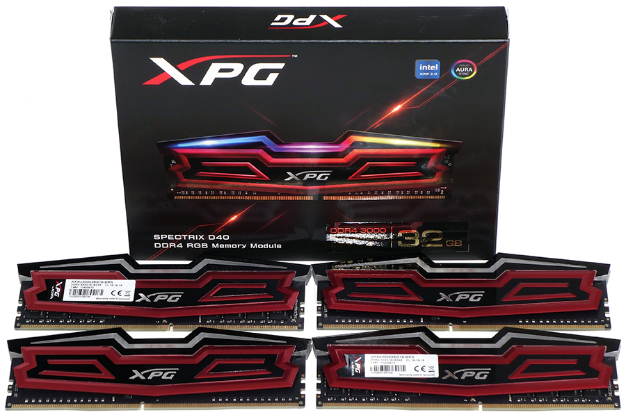 Adata XPG Spectrix D40 32GB DDR4-3000 4x8GB Kit Review: Bling's