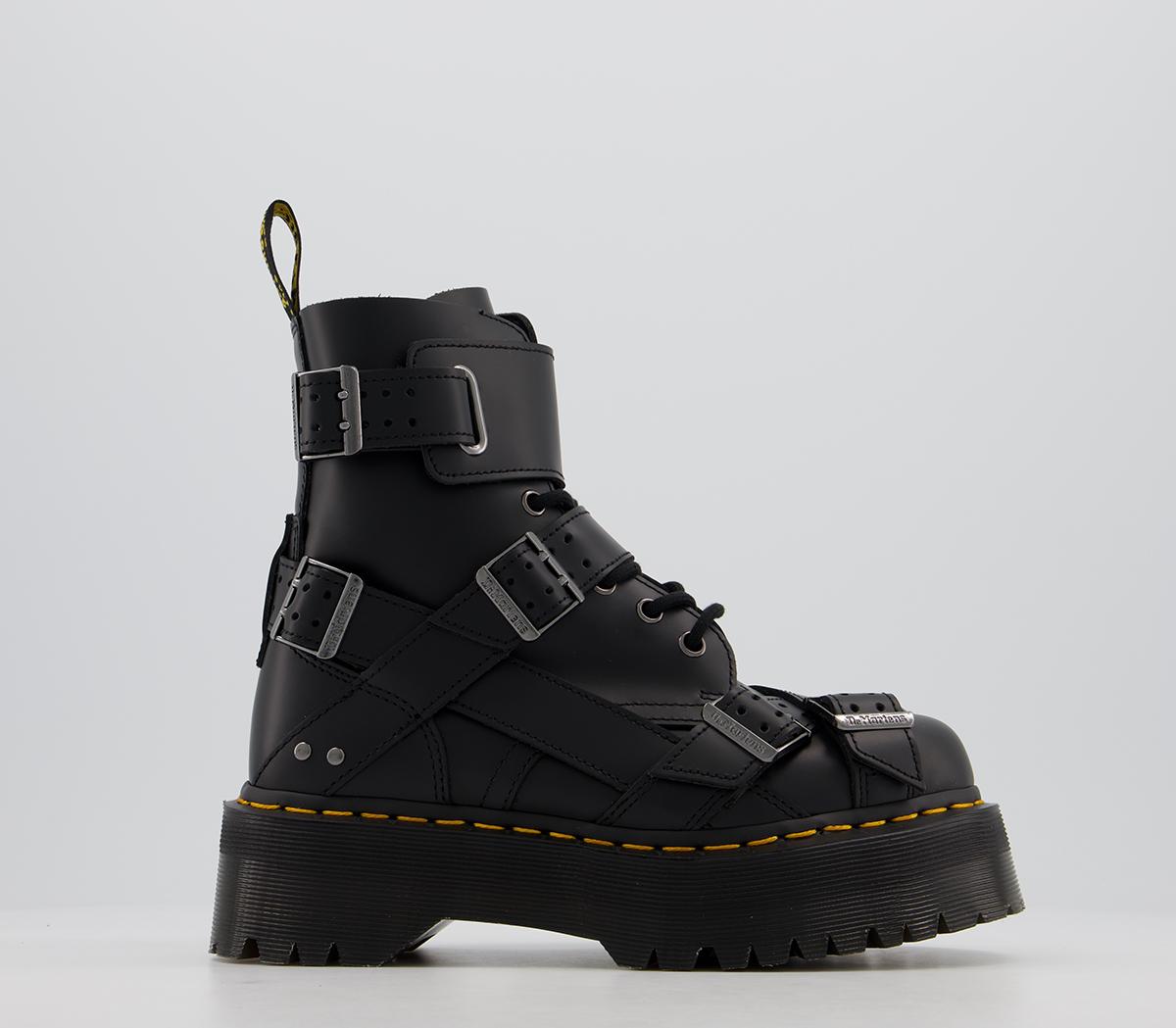 Dr. Martens Jadon Strap Boot Black - Women's Ankle Boots