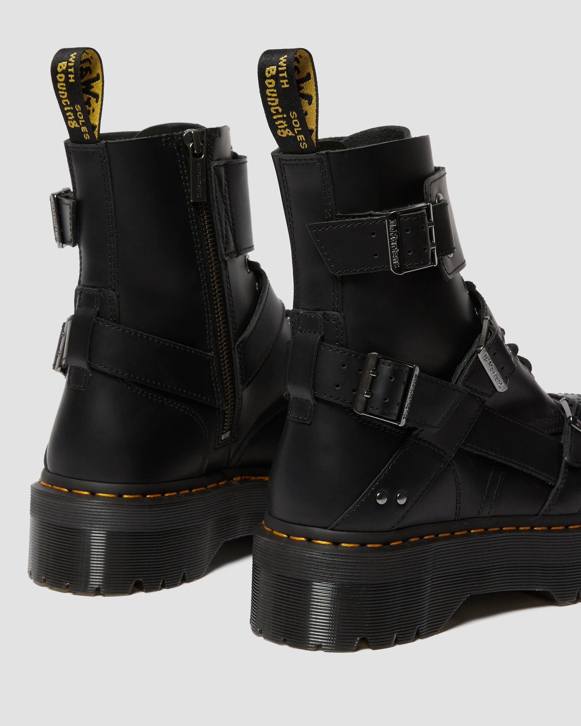 Jadon Strap Platform Leather Boots in Black | Dr. Martens